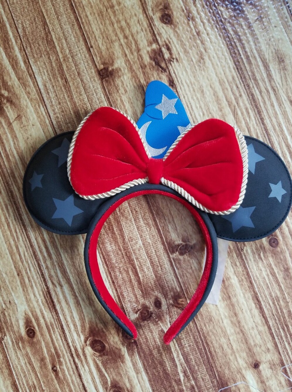 Disney Parks x Loungefly Sorcerer Mickey Fantasia Minnie Ears Headband Dust Bag